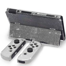 Hohu Nintendo Switch OLED 透明閃光外殼 閃光, 1個, 單一商品
