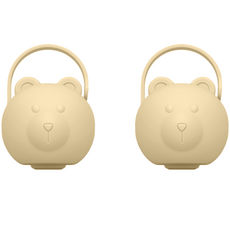 티지엠 국산 유아용 곰돌이 노리개 젖꼭지 보관 케이스, 베이지, 2개