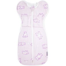 Baby Story 嬰幼兒用觸覺刺激功能性Swaddle Line包巾, 03 熊熊愛心 粉紅色