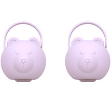 티지엠 국산 유아용 곰돌이 노리개 젖꼭지 보관 케이스, 라벤더, 2개