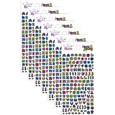 Petit 姓名縮寫貼紙 英文黑線 小號 DA5105D, 混合顏色, 7個