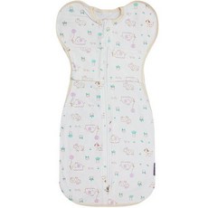 Baby Story 嬰幼兒用觸覺刺激功能性Swaddle Line包巾, 05 大象花園 粉紅色