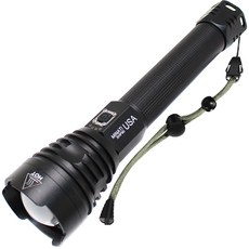 Newen J73W XHP90 可充電LED手電筒 便攜手電筒 單支, 黑色的, 1個