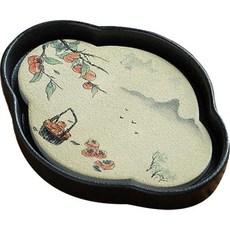 Mabsop Shop陶瓷雲朵形狀傳統茶杯墊 RK_895, 1個, 柿子