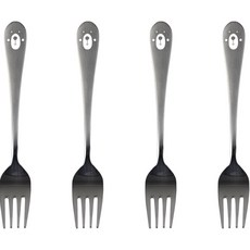 小熊不鏽鋼叉子, 叉子 4入, 單一顏色, 1個