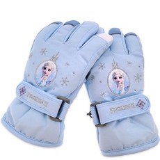 迪士尼 兒童 冰雪奇緣2 艾莎 藍色徽章 Ozzy 防寒手套 LGFZG50029