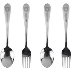 kitchen U 夢想熊不鏽鋼餐具組, 單一顏色, 湯匙(2p) + 叉子(2p)