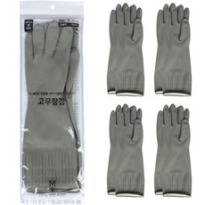 Nice&Touch 橡膠手套 雙手通用 組, 5套, 灰色, 中(M)