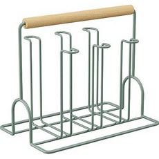 셀리빙 가정용 유리잔 철제 거치대, 그린, 1개