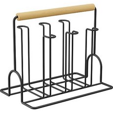 셀리빙 가정용 유리잔 철제 거치대, 블랙, 1개