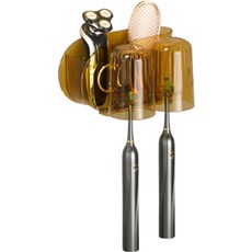 Block Mart 雙孔壁掛式牙刷杯架組, 金色, 1個