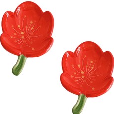 積木超市 陶瓷花瓣皂盤 TYPE2, 紅色, 2個