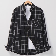 레이먼 남성용 먼트 오버핏 겉기모 체크셔츠