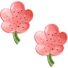 Block Mart 陶瓷花瓣肥皂盤 TYPE1, 粉紅色, 2個