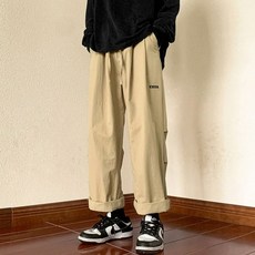 Otion 男士寬鬆寬版直筒休閒長褲