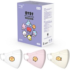 eorinsum Line Friends BT21寶寶款印花彩色鳥嘴型口罩 M號 30片入, SHOOKY, 1盒