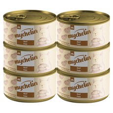 마이베프 전연령 고양이 주식 비프 파테 습식캔, 소, 80g, 6개