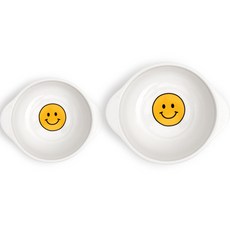 DOHO 快樂微笑 幼兒手拿碗 兩件組, 手拿碗 M + S, 混合色, 1個