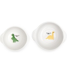 DOHO 恐龍朋友 幼兒手拿碗 2件組, 手拿碗 M + S, 混合色, 1個