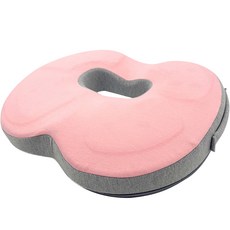 記憶海綿甜甜圈枕頭, 粉色 灰色(坐墊套)+藍色(記憶棉), 1個