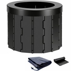 참리빙 車宿露營廁所 折疊式馬桶, 黑色, 1個