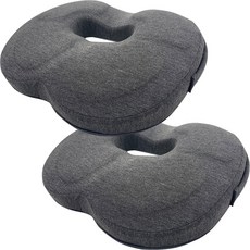 記憶海綿甜甜圈枕頭, 坐墊套(深灰色)+記憶棉(藍色), 2個