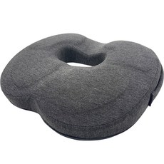 記憶海綿甜甜圈枕頭, 深灰色(坐墊套)+藍色(記憶棉), 1個