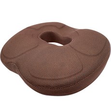 Sangsongnarae網狀記憶棉甜甜圈坐墊, 坐墊套(棕色)+記憶棉(白色), 1個