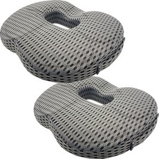 Sangsongnarae網狀記憶棉甜甜圈坐墊, 坐墊套(深灰色)+記憶棉(藍色), 2個