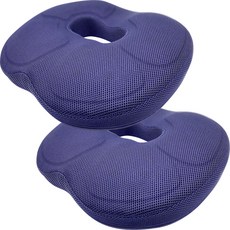 Sangsongnarae網狀記憶棉甜甜圈坐墊, 坐墊套(海軍色)+記憶棉(白色), 2個