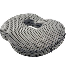 Sangsongnarae網狀記憶棉甜甜圈坐墊, 坐墊套(深灰色)+記憶棉(藍色), 1個