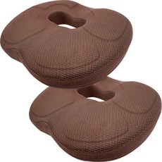Sangsongnarae網狀記憶棉甜甜圈坐墊, 坐墊套(棕色)+記憶棉(白色), 2個