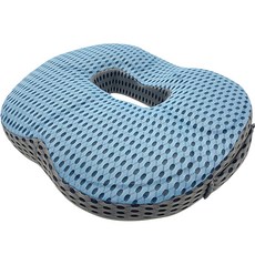 생각나래 메쉬 메모리폼 도넛 방석, 블루 + 그레이(커버) + 파란색(메모리폼), 1개