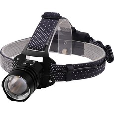 미나티 J11 LED 충전식 줌 써치라이트 헤드랜턴 XHP160, 1개, 블랙