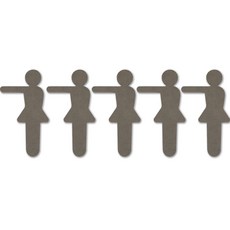 해피툴 파스텔 입체 화장실 안내 표지판 그레이, 5개, 여자방향