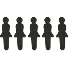 해피툴 파스텔 입체 화장실 안내 표지판 블랙, 5개, 여자