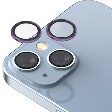 케이엠디자인 강화유리 메탈링 카메라 렌즈 보호필름 퍼플, 1세트