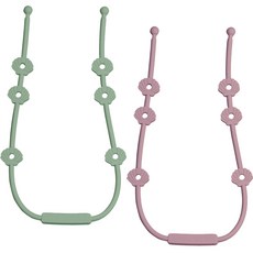 iValue 矽膠多功能掛繩固定器2件組, 鼠尾草綠, 暗丁香紫, 無奶嘴, 1套