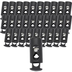 口罩 外套 繩帶調節扣 超迷你 頭型 雙孔, 30個, 黑色