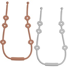 iValue 矽膠多功能掛繩固定器2件組, 土撥鼠棕, 淺灰色, 無奶嘴, 1套