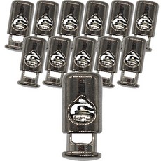 繩帶調節配件單孔繩扣, 12個, 黑鎳