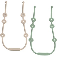 iValue 矽膠多功能掛繩固定器2件組, 沙色, 鼠尾草綠, 無奶嘴, 1套