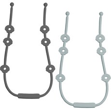 iValue 矽膠多功能掛繩固定器2件組, 深灰色, 雲朵白, 無奶嘴, 1套