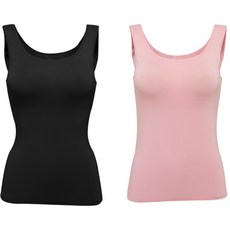 soleil 女性柔軟空氣感莫代爾無縫一體式背心 2件組