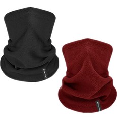 怪獸刷毛毛帽耳罩圍脖2件組, 黑色 + 紅色