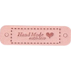 愛心點綴英文字母手工刻字DIY皮革標籤 35g, 粉色的, 50個