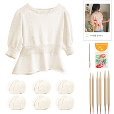 Yarna Aru 泡泡袖襯衫 DIY 套組 S, 1套, 94 米白色