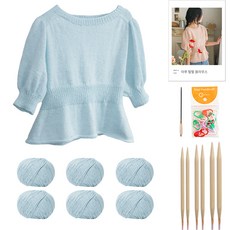 yarna 아루 펖펖 블라우스 DIY 패키지 S, 20 베이비블루, 1세트