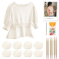 yarna 아루 펖펖 블라우스 DIY 패키지 세트 L, 94 백아이보리, 랜덤발송(단수링), 1세트