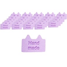 큐트 고양이 귀 영문 핸드메이드 레터링 DIY 소품 만들기 가죽 라벨, 바이올렛, 100개
